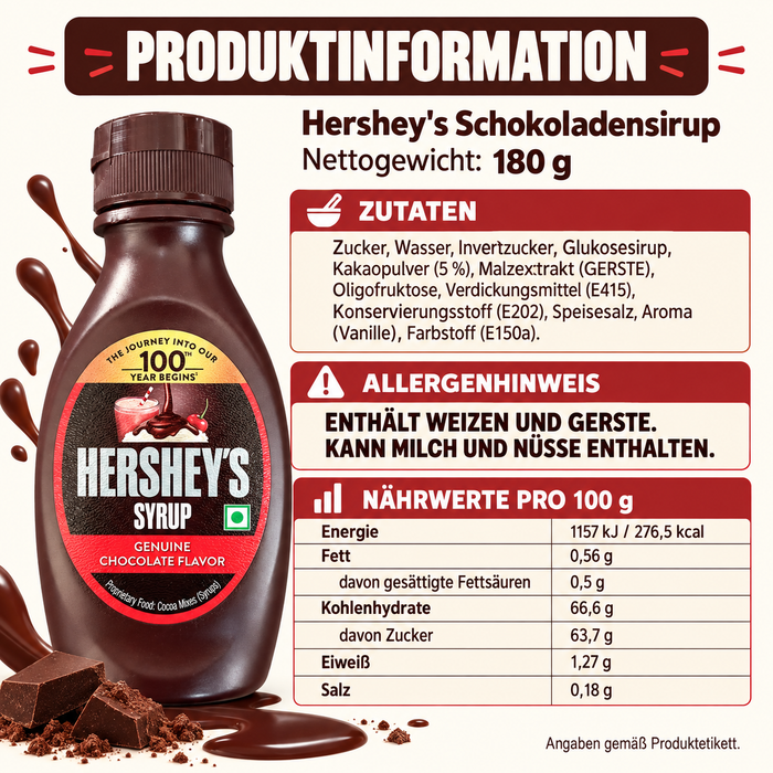 Hershey’s Schokoladensirup – Chocolate Flavor, 180 g