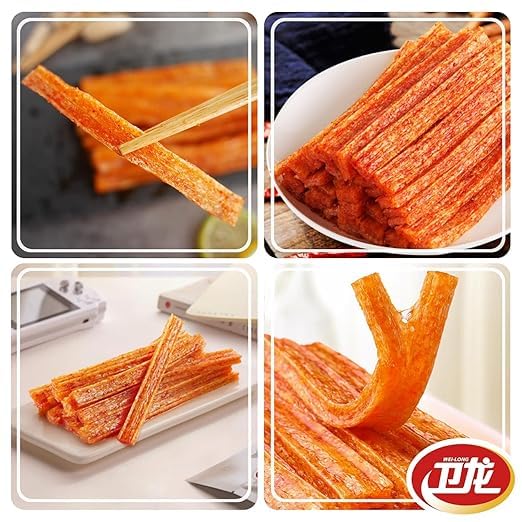 Weilong Big Latiao  106g | Scharfer Weizensnack | Hot & Spicy | Würzige Chinesische Snacks | Spicy Sticks Scharfe Stangen Vegan Halal