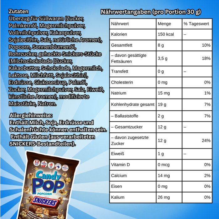 Candy Pop Popcorn Probierpack – Twix, Snickers & M&M's | 3 × 28 g