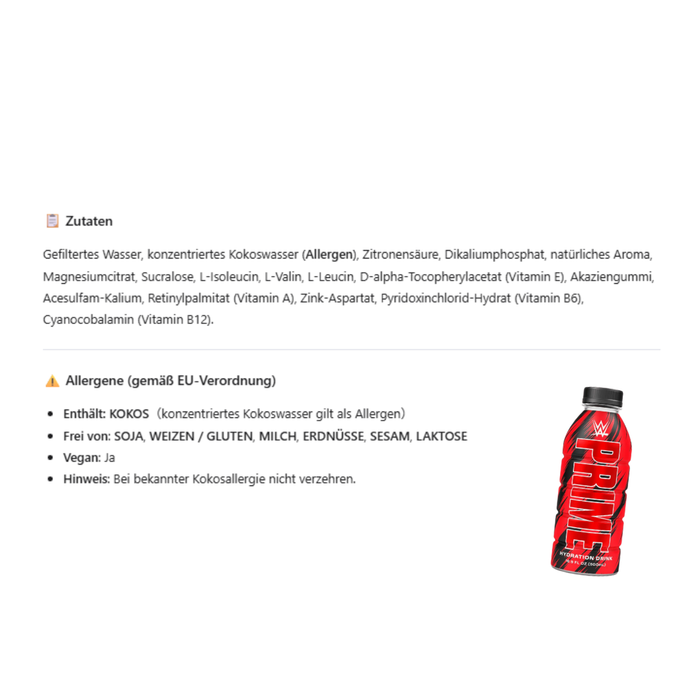 Prime Hydration – WWE Getränk (500 ml)