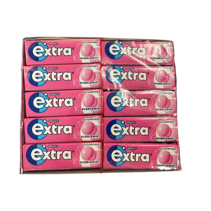 Wrigley's Extra Bubblemint Kaugummi Zuckerfrei (30 x 10 Dragees) - Frucht & Minze Geschmack, Zahnpflege Kausnack Vorratspack Großpackung