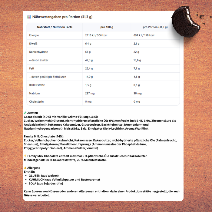 1 x 31,3g Oreo x Cadbury Covered Cookie – Milchschokolade-Überzogener Oreo-Keks