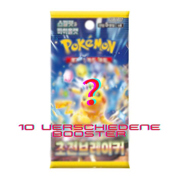 10 verschiedene Pokémon Booster – Koreanische Edition – Zufällige Auswahl aus verschiedenen Serien