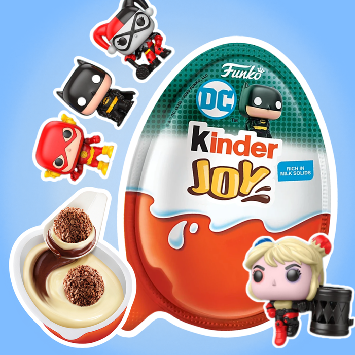 1x Kinder Joy Reveals Limited Edition DC Funko Pop! – Schokoladenei mit Überraschungsspielzeug, 20 g