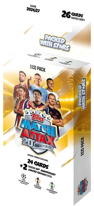 Topps Match Attax UEFA Club Competitions Champions League 2026/2027 ECO Pack – 26 Trading Cards – Deutsch