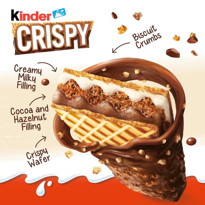 14x Kinder Crispy – Knuspriger Schoko-Keks-Snack im Multipack – 14x34g