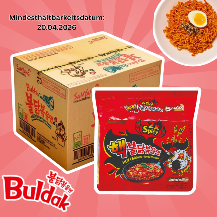 40er Samyang Extra Hot Chicken Instant Nudeln – 40 × 130 g, Extrem Scharf, Koreanische Instant-Ramen (5,2 kg)