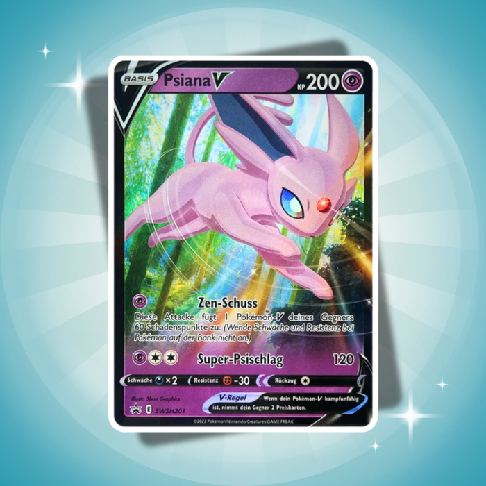 Pokémon V Heroes: Psiana V Tin-Box Deutsch – 4 Booster + Holo-Promokarte