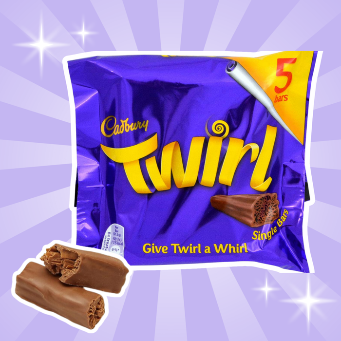 20x5er Cadbury Twirl – Zarte Milchschokoladenriegel Pack | 100×21,5 g