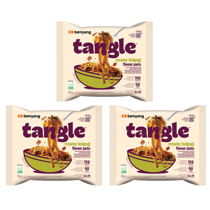 3er Pack Samyang Ramen Tangle – Creamy Bulgogi | 3x koreanische Instant-Nudeln mit süß-cremiger Bulgogi-Soße | Je 105 g | Halal zertifiziert