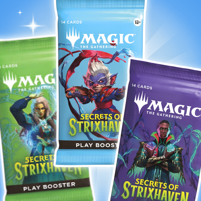 3x Magic: The Gathering Secrets of Strixhaven Play Booster Englisch – 3 Boosterpacks, je 14 Karten, MTG Sammelkartenspiel