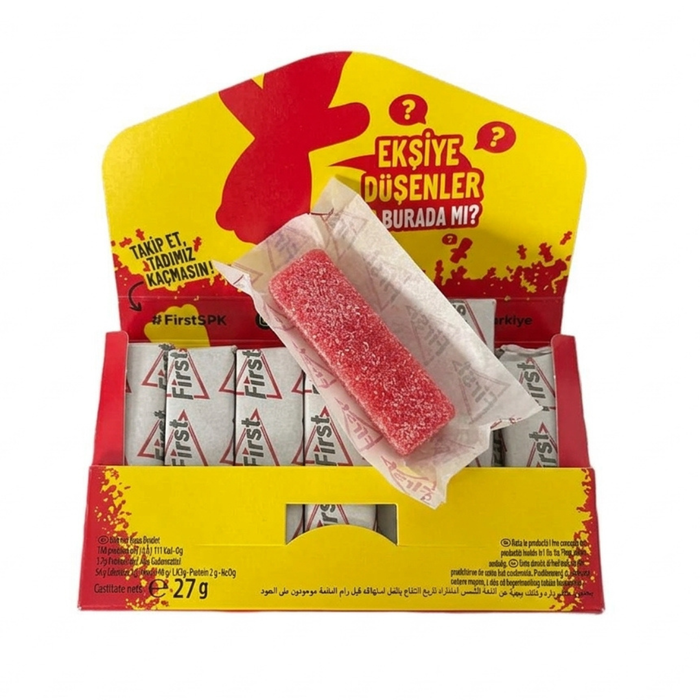 First Sour Kids Kaugummi Redberry Rote Beeren Zuckerfrei Sauer Süß (1 Stück)