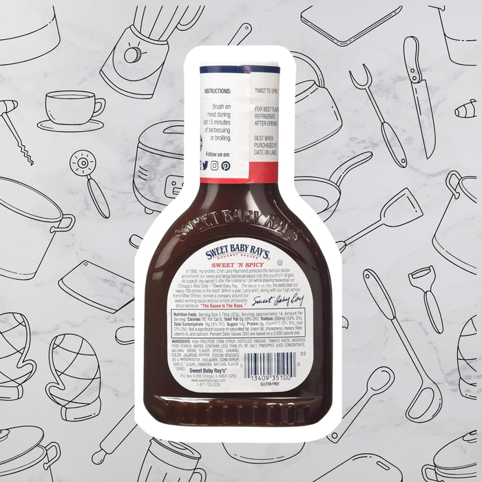 Sweet Baby Ray's Sweet 'n Spicy Barbecue Sauce | 425 ml | Glutenfrei | Ideal für Ribs, Chicken & Burger