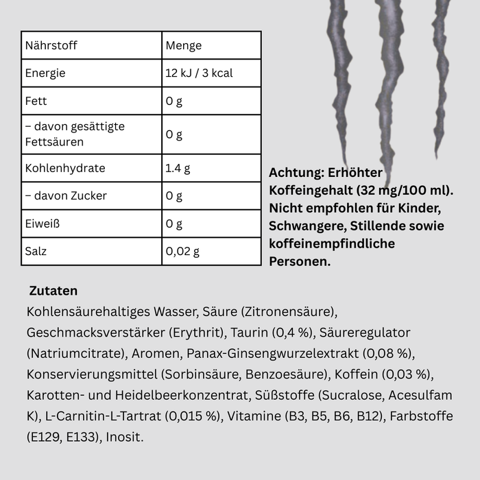 1x Monster Energy Ultra Black – 500 ml Dose | Zuckerfreier Energy Drink mit Black-Cherry-Geschmack
