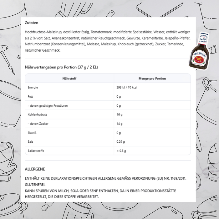 Sweet Baby Ray's Sweet 'n Spicy Barbecue Sauce | 425 ml | Glutenfrei | Ideal für Ribs, Chicken & Burger