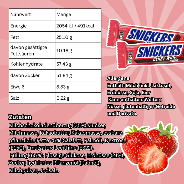 3 × 45g Snickers Schokoriegel | Zufällige Auswahl aus 4 Sorten: Almond / Peanut Brownie / Butterscotch / Berry Whip