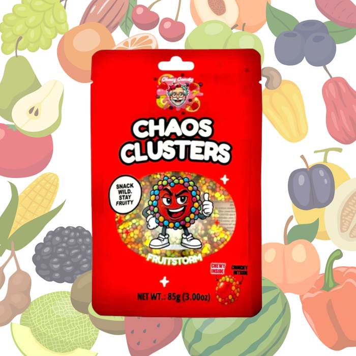3x Chaos Clusters Gummie – Amerikanische Süßigkeit | Fruitstorm, Grape & Strawberry, Mixed Berries | 3x 85g