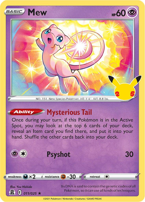 Pokémon Mew 011/025 Celebration Holo Karte Englisch