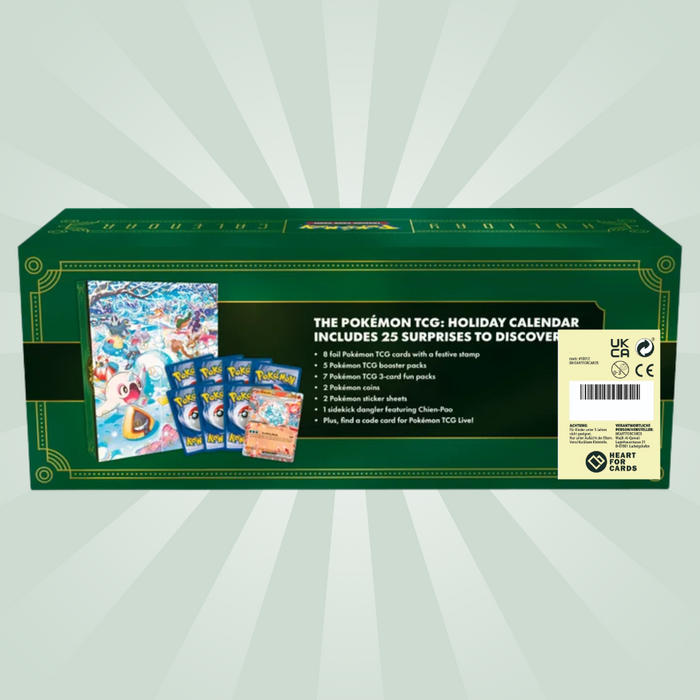 Pokémon Adventskalender Holiday Calendar 2024 – Englische Version | 24-Tage-Countdown mit Figuren, Karten & Zubehör