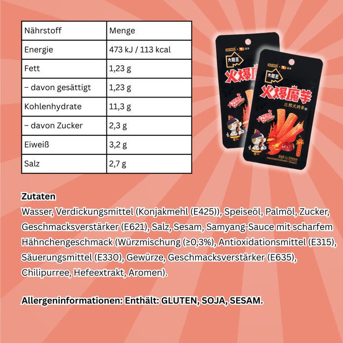 1x Samyang Scharfe Konjak-Streifen mit Sauce – Kalorienarm & Schnell zubereitet