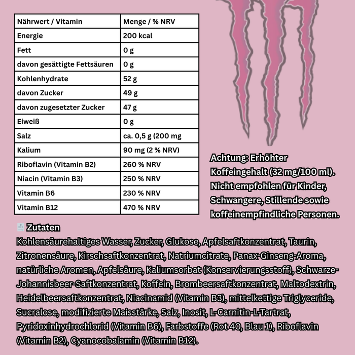 Monster Energy Juice Viking Berry – Fruchtiger Energy Drink mit Beeren- & Apfelgeschmack, Mit Koffein & Vitaminen, 473 ml Dose
