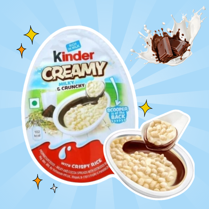 4 x Kinder Creamy – Milky & Crunchy – Knusprig-cremiger Milchsnack (4 x 19 g)