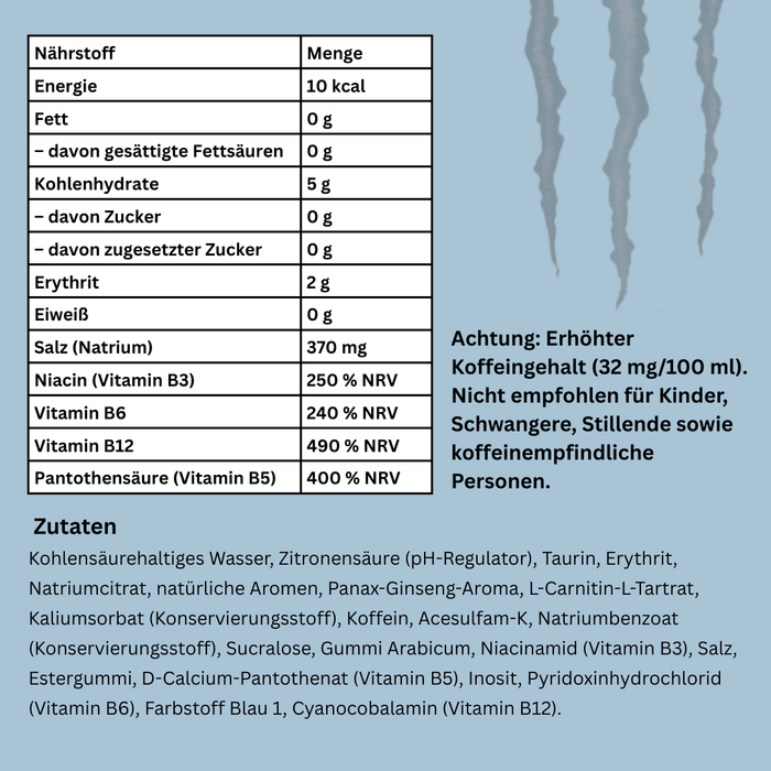 Monster Energy Ultra Blue – Hawaiian Flavor Zero Sugar Energy Drink mit Koffein & Taurin, 473 ml Dose