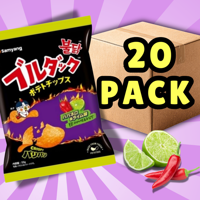 20x Samyang Buldak Potato Chips Habanero Lime – Scharfe Habanero-Limetten-Chips | 20x55 g