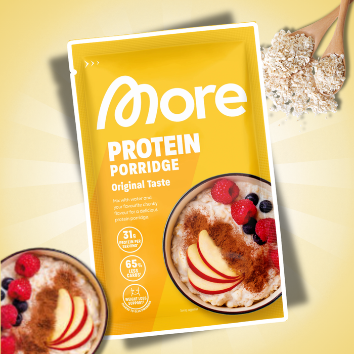MORE Protein Porridge Original Taste 62 g + Protein Grießpudding Original Taste 60 g – Protein Frühstücks-Set