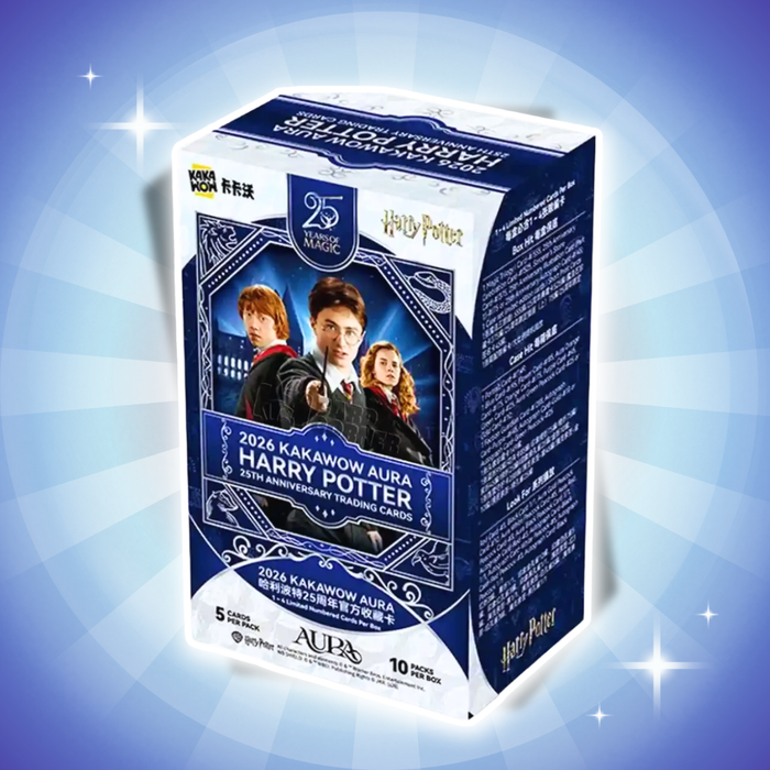 KAKAWOW 2026 AURA Harry Potter 25th Anniversary Trading Cards Box Englisch – 10 Booster Packs