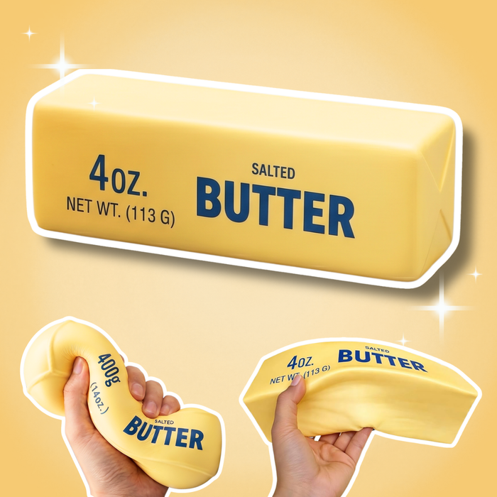 Butter Squishy XXL Salzbutter – Anti-Stress Spielzeug 13,5 × 4 × 4 cm