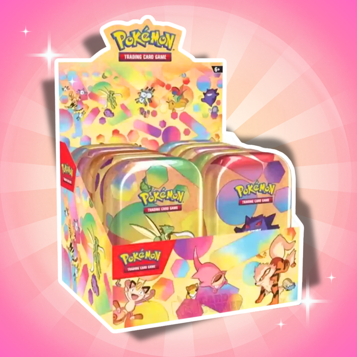 Pokémon Karmesin & Purpur 151 Mini Tin Display Englisch – 10 Mini Tins mit je 2 Boosterpacks
