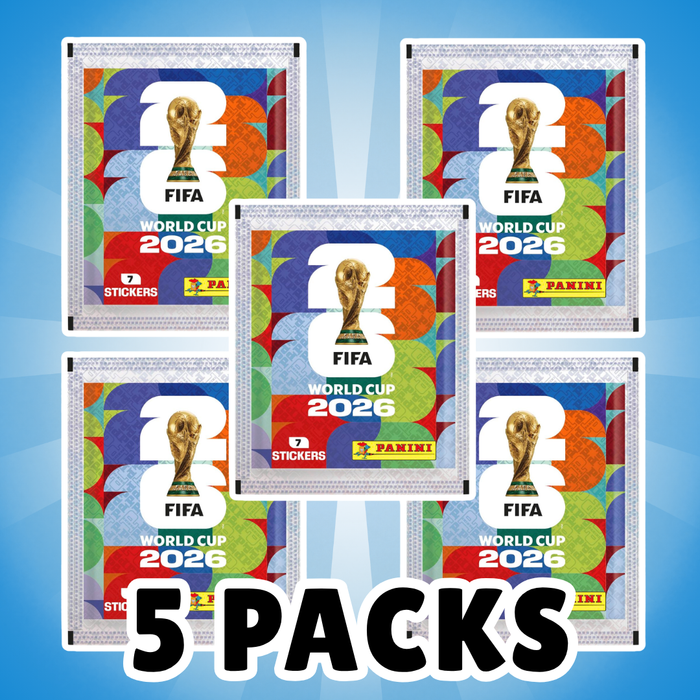 5x Fifa World Cup 2026 Sticker Tüten – 7 Sticker je Tüte – insgesamt 35 Stickern