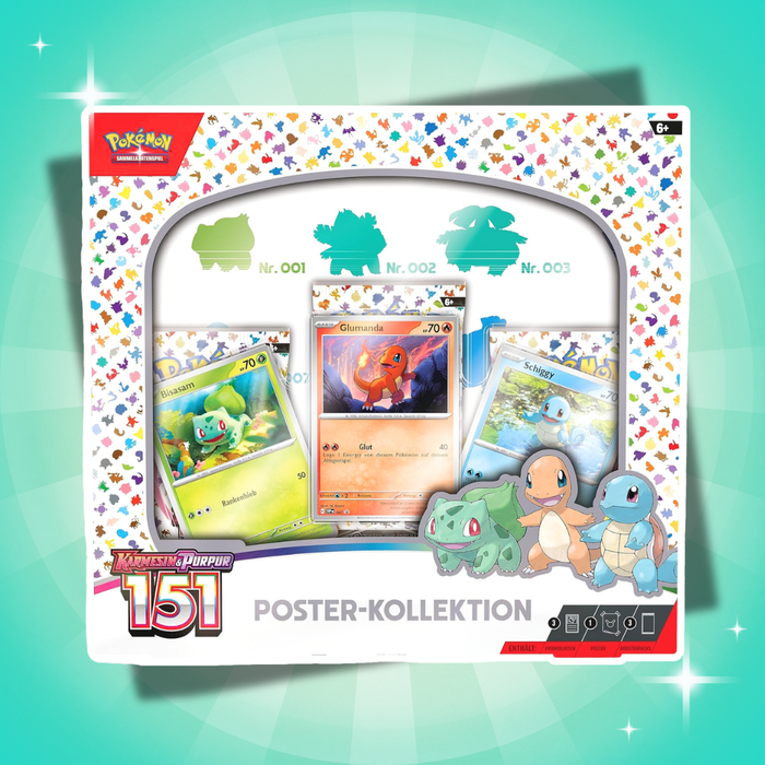 Pokémon Karmesin & Purpur 151 Poster Box Deutsch – 3 Booster + Promokarte + Poster
