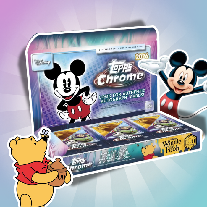 2026 Topps Chrome Disney Hobby Box Englisch – 72 Karten