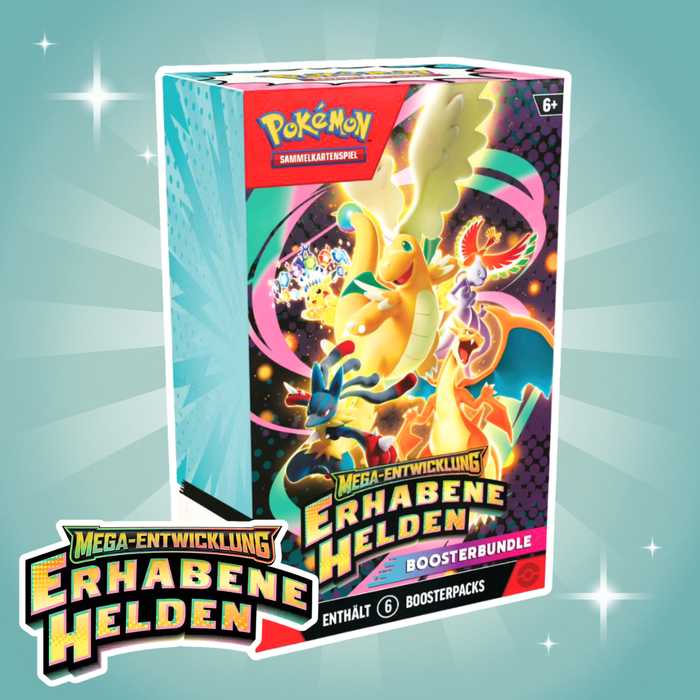 Pokémon Erhabene Helden Booster Bundle Deutsch – 6 Boosterpacks, Sammelkartenspiel Erweiterung, Neu & OVP