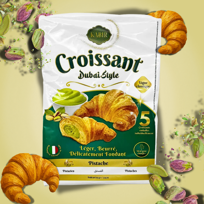 Croissant Dubai Style Pistachio – Gefülltes Croissant mit Pistazien- und Schokoladengeschmack – 225 g