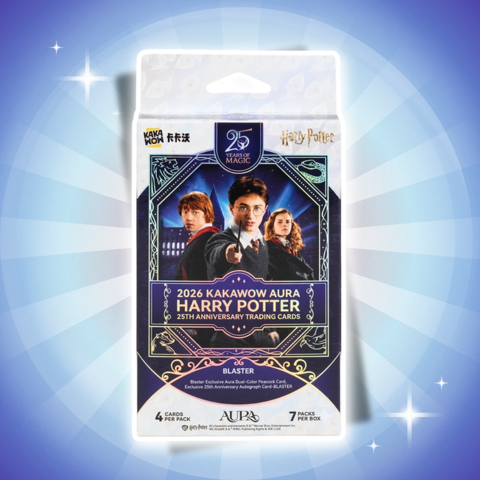 KAKAWOW 2026 AURA Harry Potter 25th Anniversary Trading Cards Blaster Box Englisch – 7 Booster Packs
