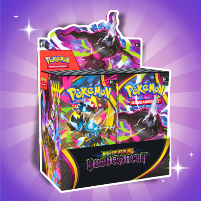 Pokémon Mega-Entwicklung: Dunkelnacht Booster Box Display Deutsch – 36 Booster Packs mit je 10 Karten