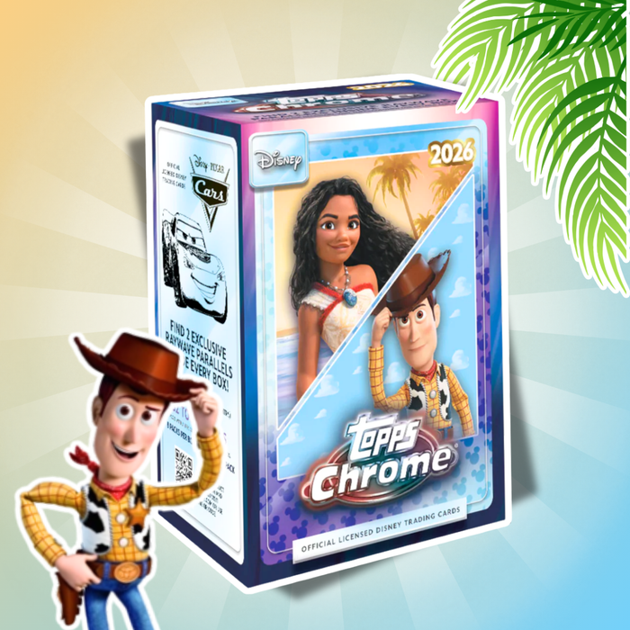 2026 Topps Chrome Disney Value Box Englisch – 32 Karten mit exklusiven Raywave Parallels