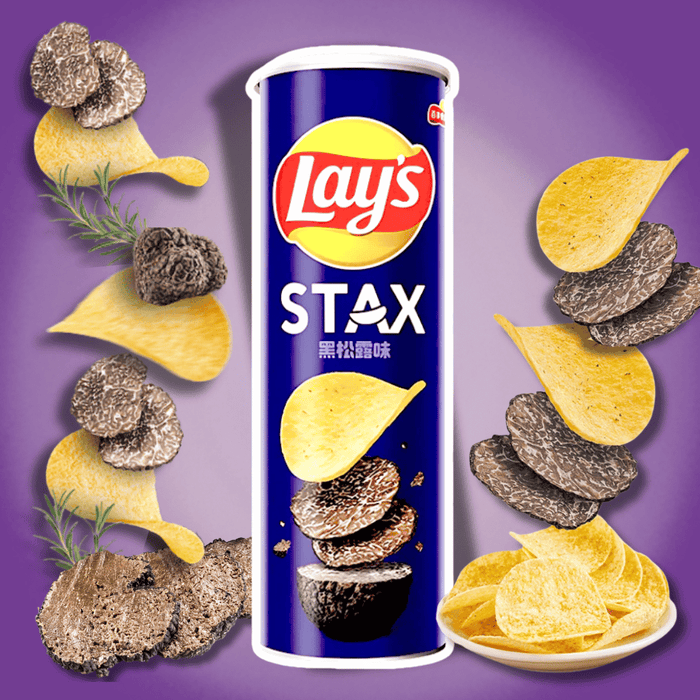 Lay's STAX Black Truffle Flavor 90 g – Kartoffelchips mit Schwarzem Trüffelgeschmack