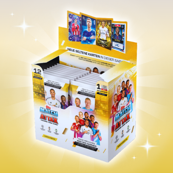 Topps UEFA Champions League Match Attax Display 2025/2026 | 32 Packs | Garantiertes Hero-Pack