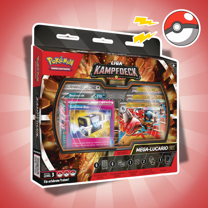 Pokémon TCG Liga-Kampfdeck Mega-Lucario-ex Deutsch – Spielfertiges 60-Karten-Deck