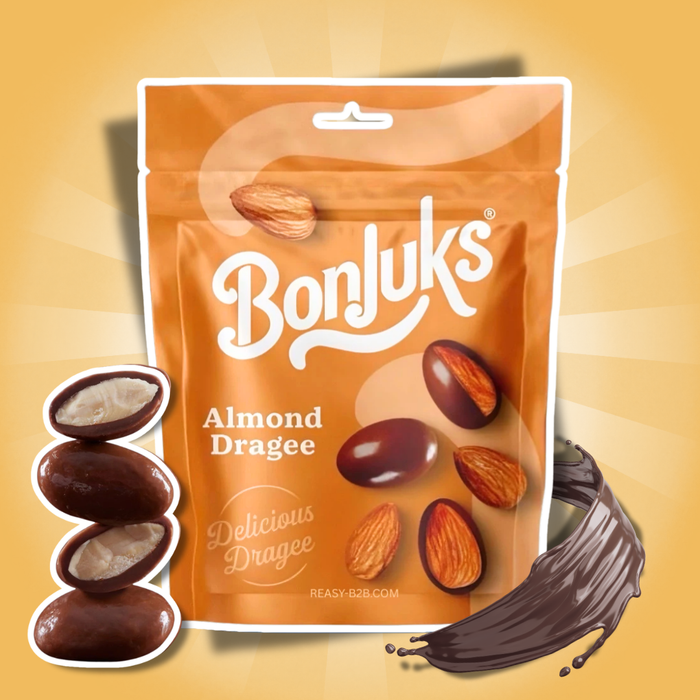 Bonjuks Mandel Dragées 60 g – Geröstete Mandeln mit Milchschokoladenüberzug