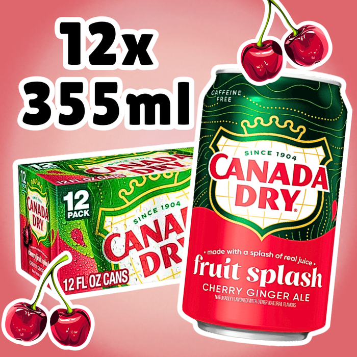 12x Canada Dry Cherry Fruit Splash Erfrischungsgetränk Kirschgeschmack koffeinfrei 12 x 355 ml