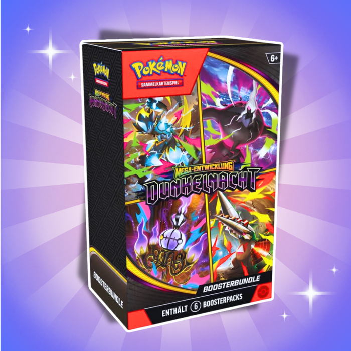 Pokémon Mega-Entwicklung: Dunkelnacht Booster Bundle Deutsch – 6 Booster Packs mit je 10 Karten