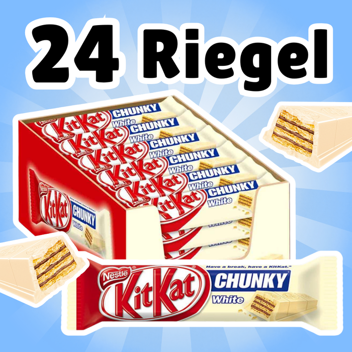 24× KitKat Chunky White – Knuspriger Waffelriegel mit weißer Schokolade – 24×40 g