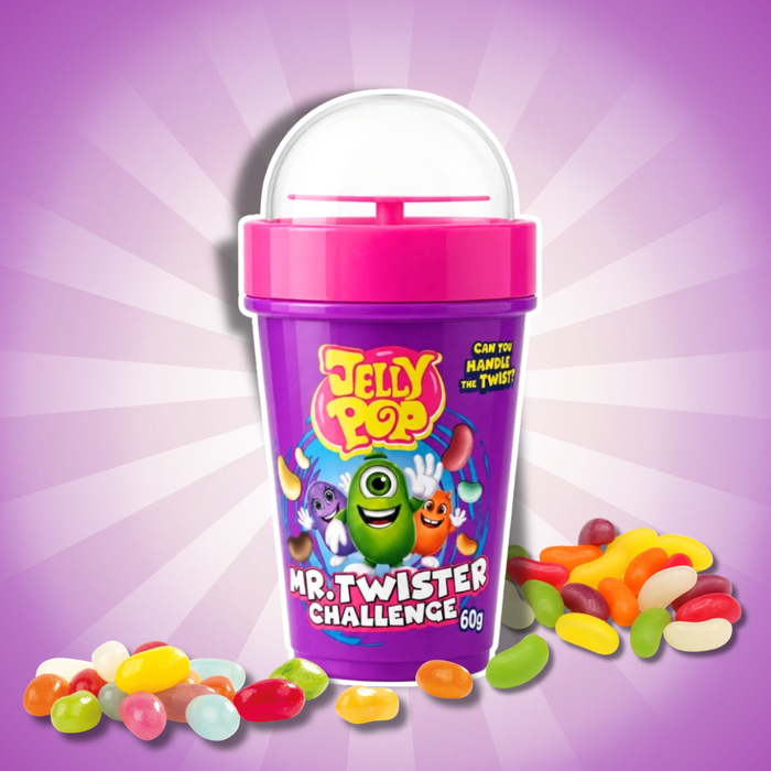 JellyPop Mr. Twister Challenge 60 g – Fruchtgummi mit verschiedenen Geschmacksrichtungen