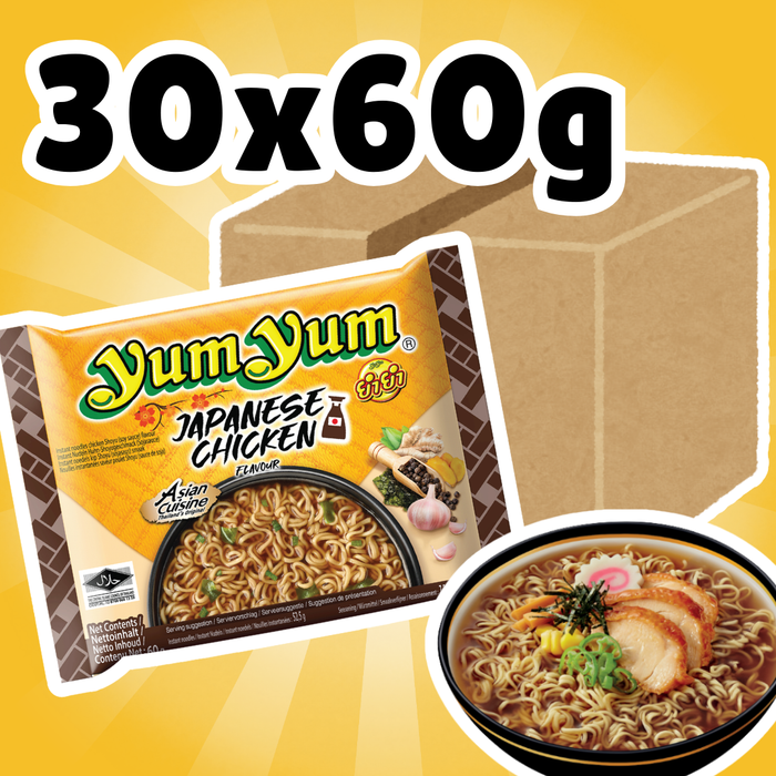 30× Yum Yum Japanese Chicken Shoyu – Instant-Nudeln mit Hühnergeschmack, 30×60 g