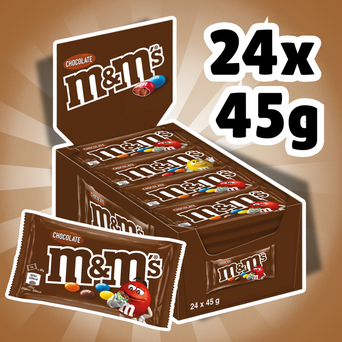 M&M'S Chocolate 24 × 45 g – Milchschokoladen-Dragees im Knuspermantel